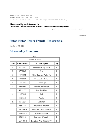 Caterpillar Cat CB44B VIBRATORY Compactor (Prefix NSL) Service Repair Manual Instant Download (NSL00001 and up)