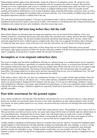 Usual Mistakes in Commercial Helical Tieback Anchor Installation