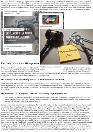 What Does A Cars And Truck Accident Legal Representative In Fact Do? A Detailed