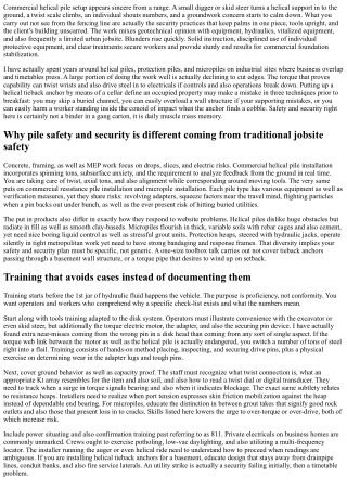 Commercial Helical Pile Installation Safety And Security: Training, PPE, and als