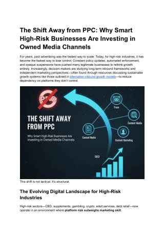 Why High-Risk Businesses Are Moving Away from PPC and Building Owned Media