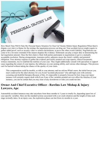 How Long Does A Personal Injury Instance Take To Resolve?