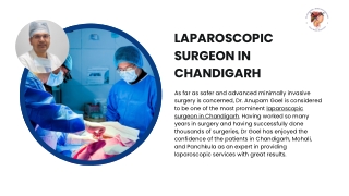 Robotic and highly advanced Laparoscopic Surgeon in Chandigarh