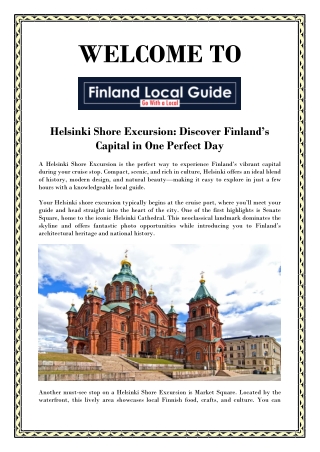 Unforgettable Helsinki Shore Excursion