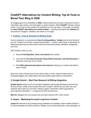 ChatGPT Alternatives for Content Writing_ Top AI Tools to Boost Your Blog in 2026