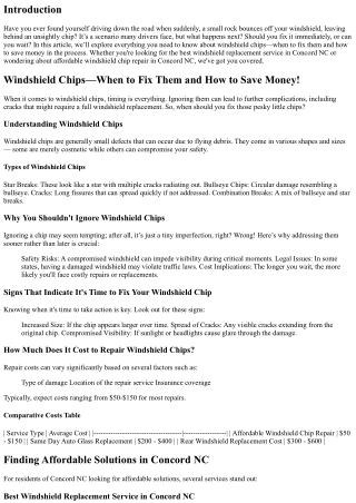 Windshield Chips—When to Fix Them and How to Save Money!