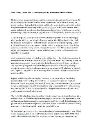 Slim Sliding Doors The Perfect Space-Saving Solution for Modern Home