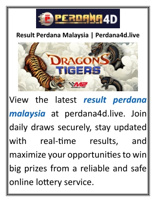 Result Perdana Malaysia Perdana4d.live