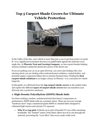 Top 5 Carport Shade Covers for Ultimate Vehicle Protection