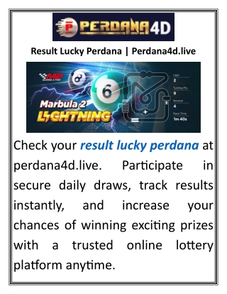 Result Lucky Perdana Perdana4d.live