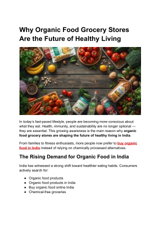 Why Organic Food Grocery Stores Are the Future of Healthy Living in India