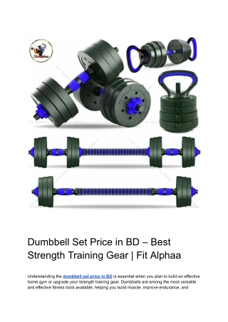 Dumbbell Set Price in BD – Best Strength Training Gear _ Fit Alphaa