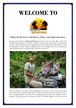 Sandoval Lake Jungle Tour with Macaw Clay Lick