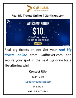Real Big Tickets Online Gulfticket
