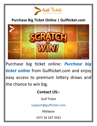 Purchase Big Ticket Online Gulfticket