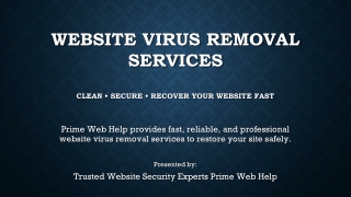 Website Virus Removal Services