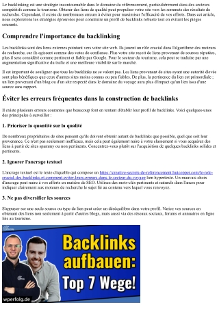 Astuces infaillibles pour garantir un backlinking efficace sans commettre d'erre