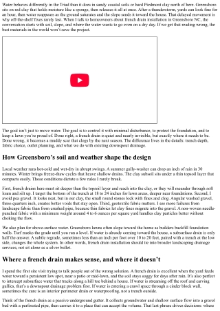 Greensboro NC Yard Drainage Solutions: French Drains Done Right