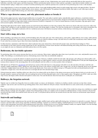 Vape Detector Positioning Strategies for Effective School Coverage
