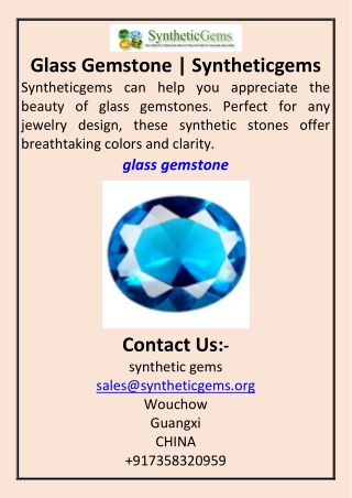 Glass Gemstone Syntheticgems