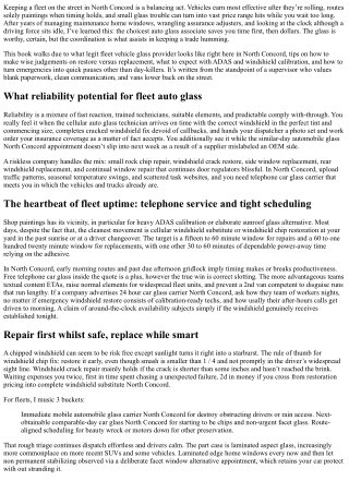 Fleet Auto Glass North Concord: Reliable Service for Your Vehicles