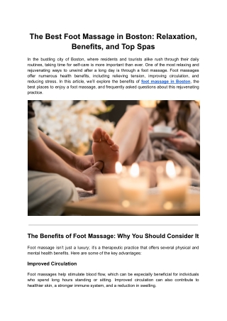 The Best Foot Massage in Boston_ Relaxation, Benefits, and Top Spas