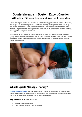 Sports Massage in Boston_ Expert Care for Athletes, Fitness Lovers, & Active Lifestyles
