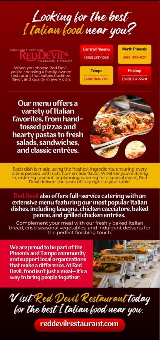 Best Italian Food in Phoenix, AZ at Red Devil Restaurant & Pizzeria
