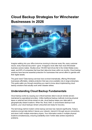 Cloud Backup Strategies for Winchester Businesses in 2026