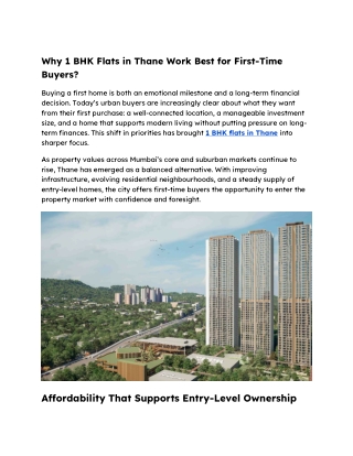 Why 1 BHK Flats in Thane Work Best for First-Time Buyers.docx