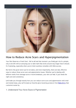 Complete Guide to Reduce Acne Scars and Dark Spots