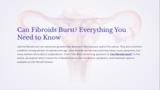 Can Fibroids Burst Everything You Need to Know