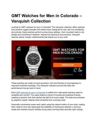 GMT Watches for Men in Colorado – Vanquish Collection