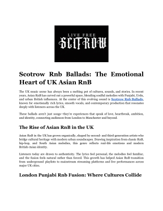 Scotrow Rnb Ballads_ The Emotional Heart of UK Asian RnB