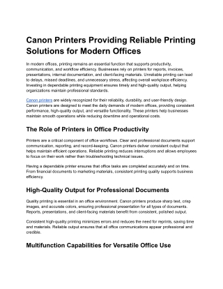 Canon Printers