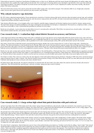 Case Researches: Schools That Decreased Vaping with Vape Detectors
