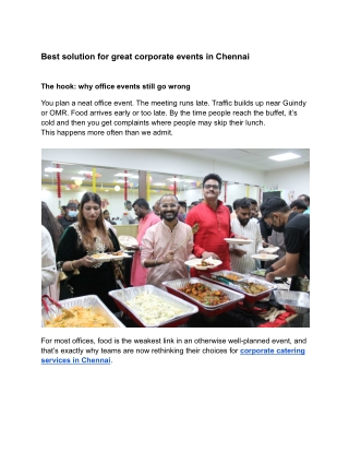 Best solution for great corporate events in Chennai