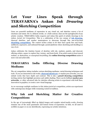 Join a rare ink drawing contest with ANKAN. Be famous.