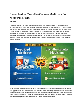 Prescribed vs Over-The-Counter Medicines For Minor Healthcare