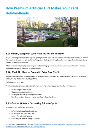 How Premium Artificial Turf Makes Your Yard Holiday-Ready