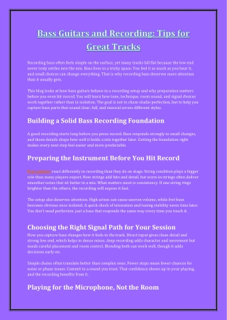 Bass Guitars: The Foundation of Rhythm and Groove