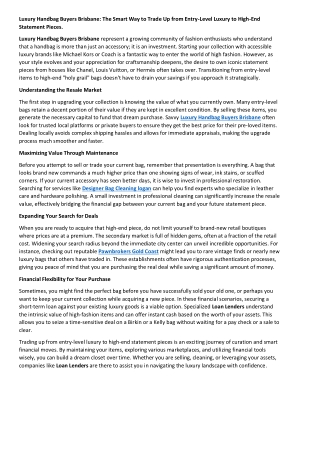 Luxury Handbag Buyers Brisbane The Smart Way to Trade Up from Entry-Level Luxury to High-End Statement Pieces.