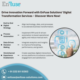 Drive Innovation Forward with EnFuse Solutions’ Digital Transformation Services