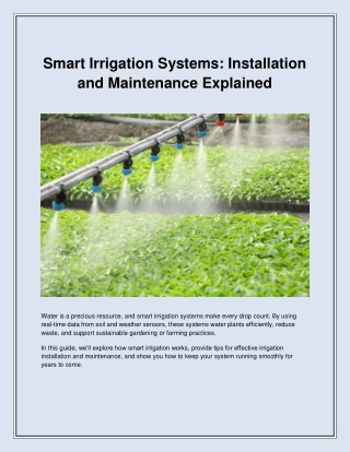 Smart Irrigation Systems: Installation and Maintenance Explained