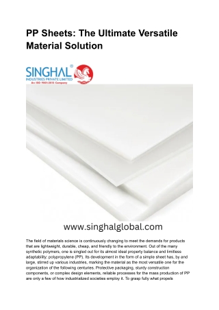 PP Sheets_ The Ultimate Versatile Material Solution