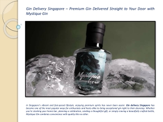 Gin Delivery in Singapore