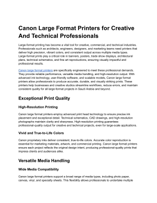 Canon Large Format Printers
