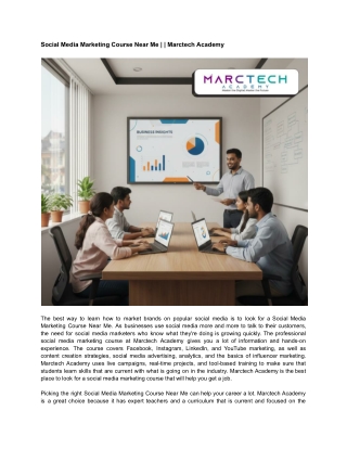 Social Media Marketing Course Near Me