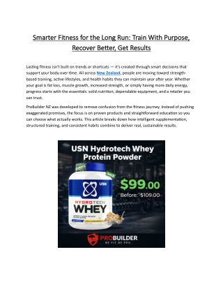Smarter Fitness for the Long Run Train With Purpose, Recover Better, Get Results