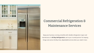 Commercial Refrigeration & Maintenance Services